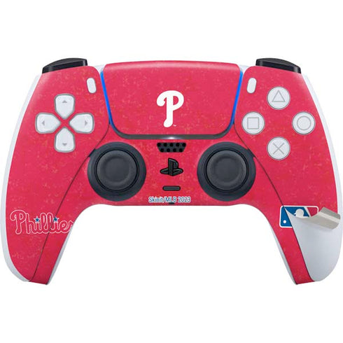 MLB Philadelphia Phillies - Solid Distressed PS5 Pro Disk Bundle  Skin
